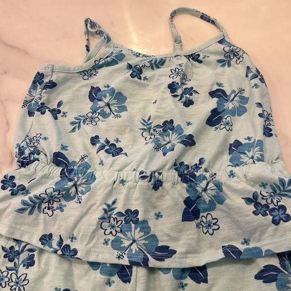 EUC Cat and Jack Tropical Print Matching Set Blue Size Medium - Picture 3 of 7